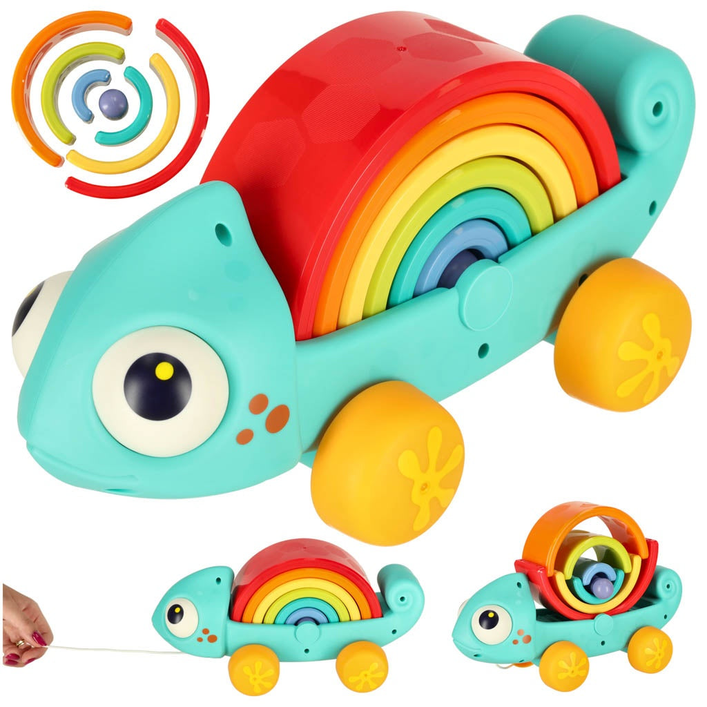 Chameleon sorter montessori puzzle blocks for pulling