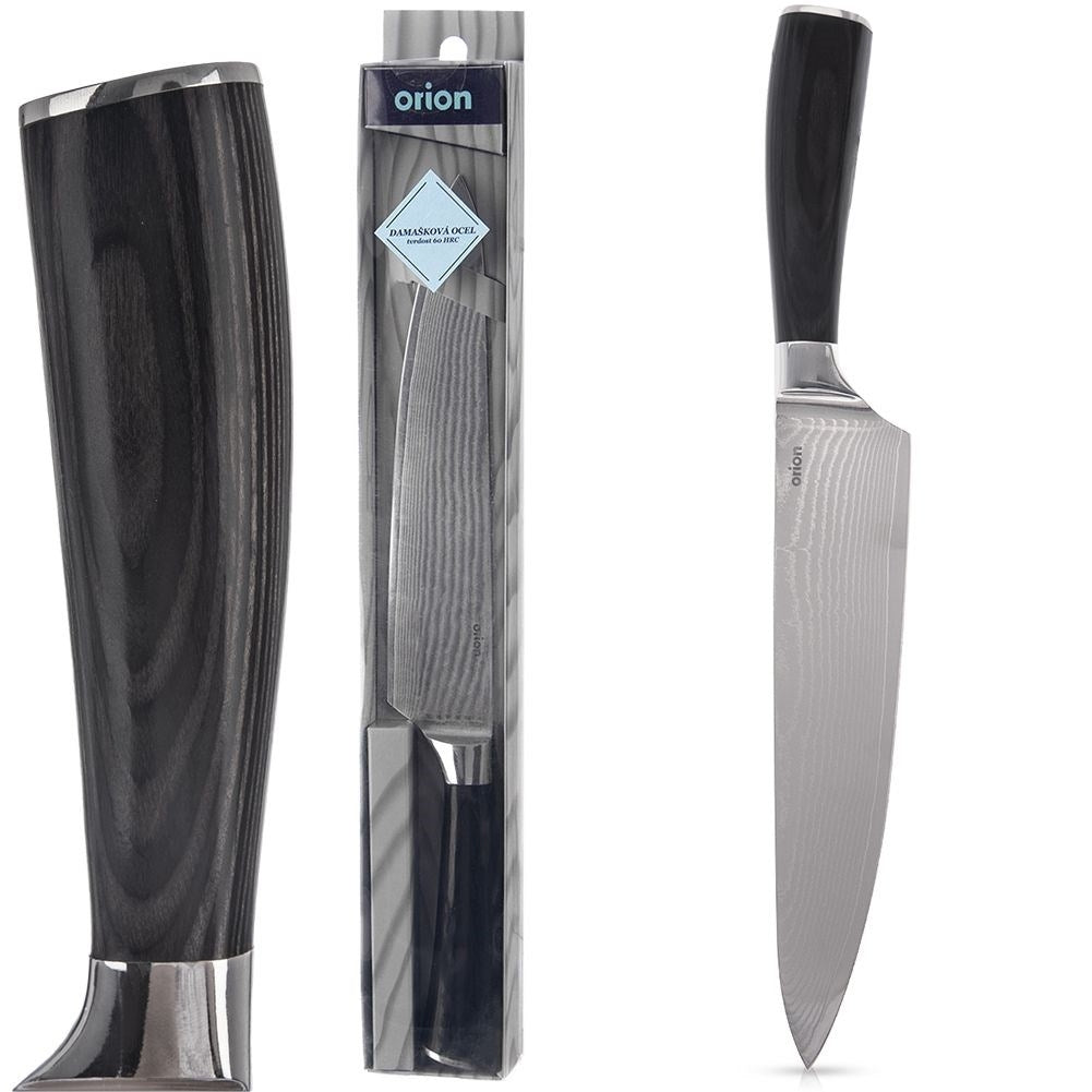 Chef's knife 20 cm with Damascus steel and pakka wood handle