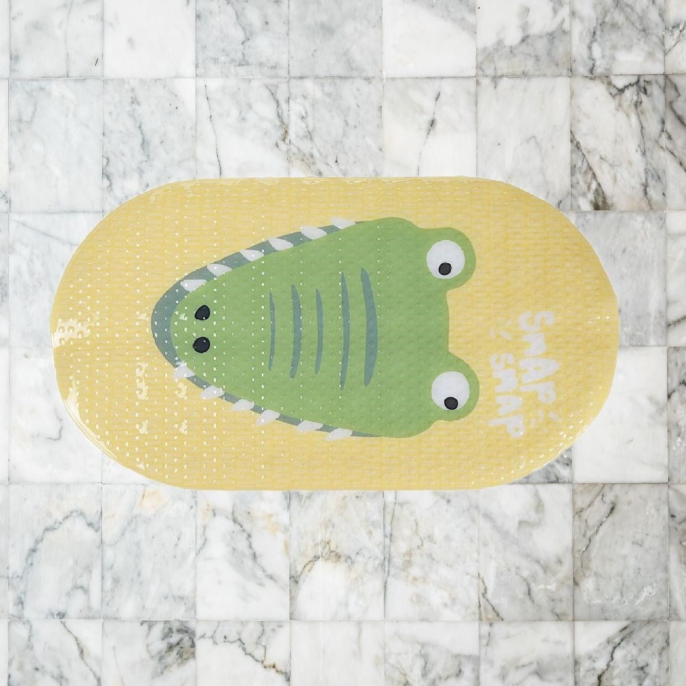 Child-friendly non-slip bathtub mat with colorful motif