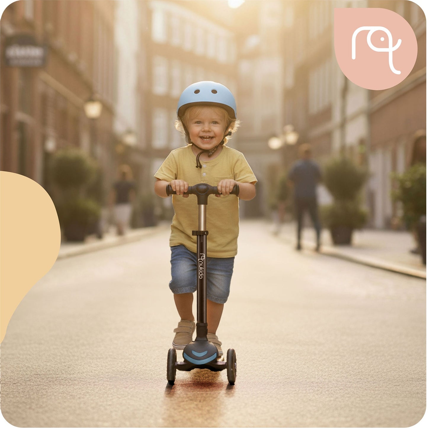 Children's 3-Wheel Balance Scooter with Seat, Black