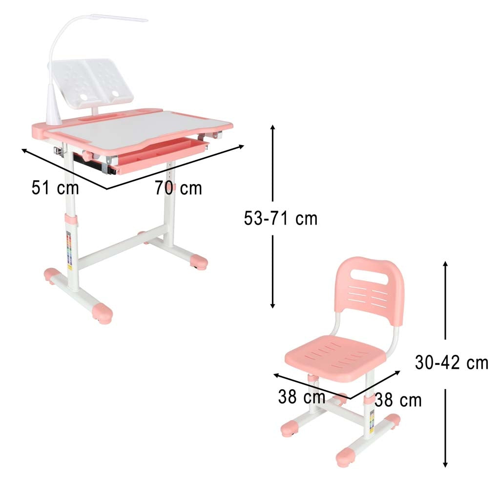 Children's Desk Set with Drawer, Chair, and Lamp