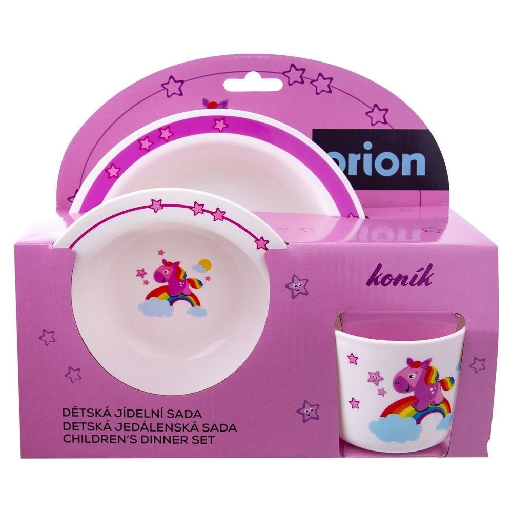 Children's Tableware Set with Colorful Unicorn Motif