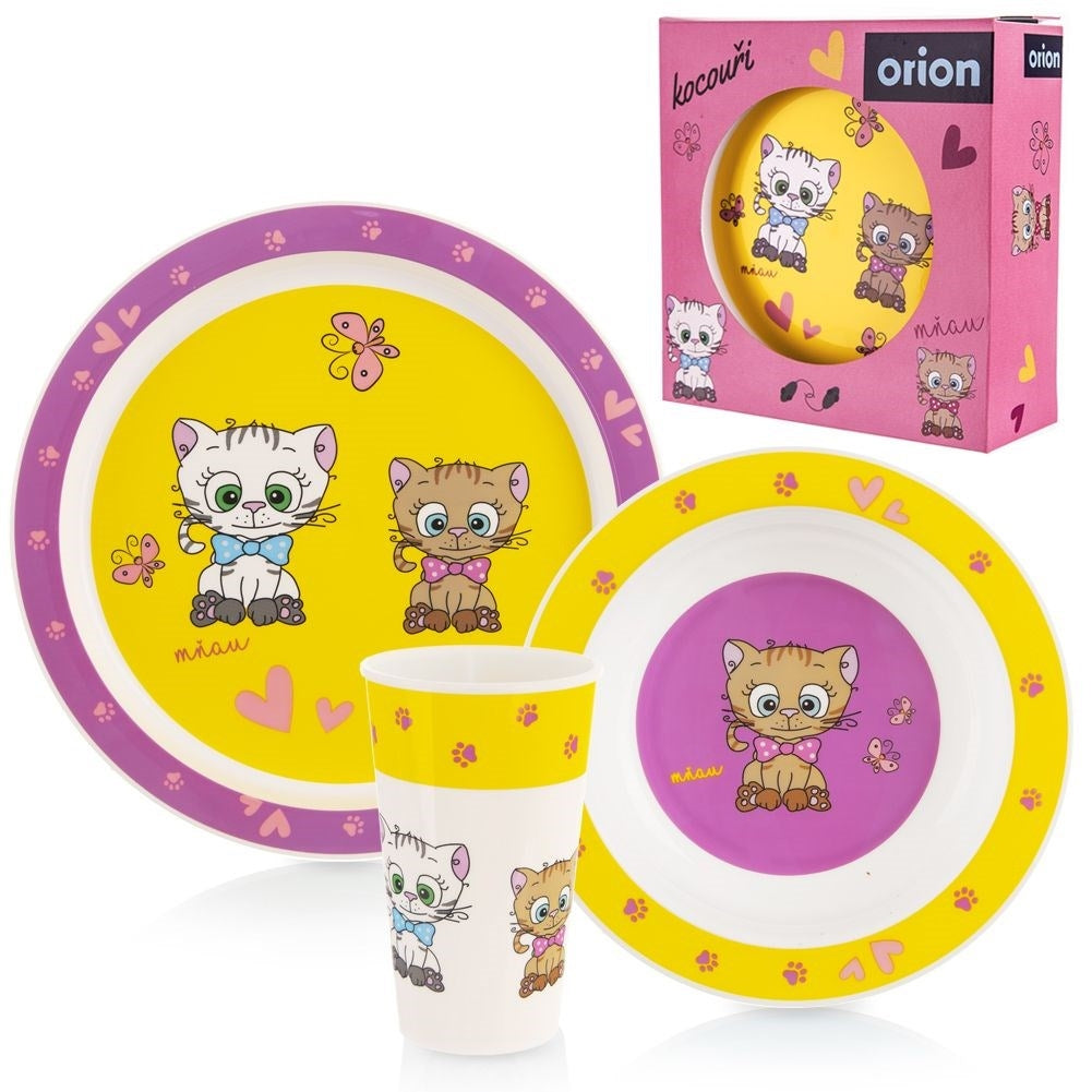 Children's breakfast set: plate, bowl, mug, dishwasher safe