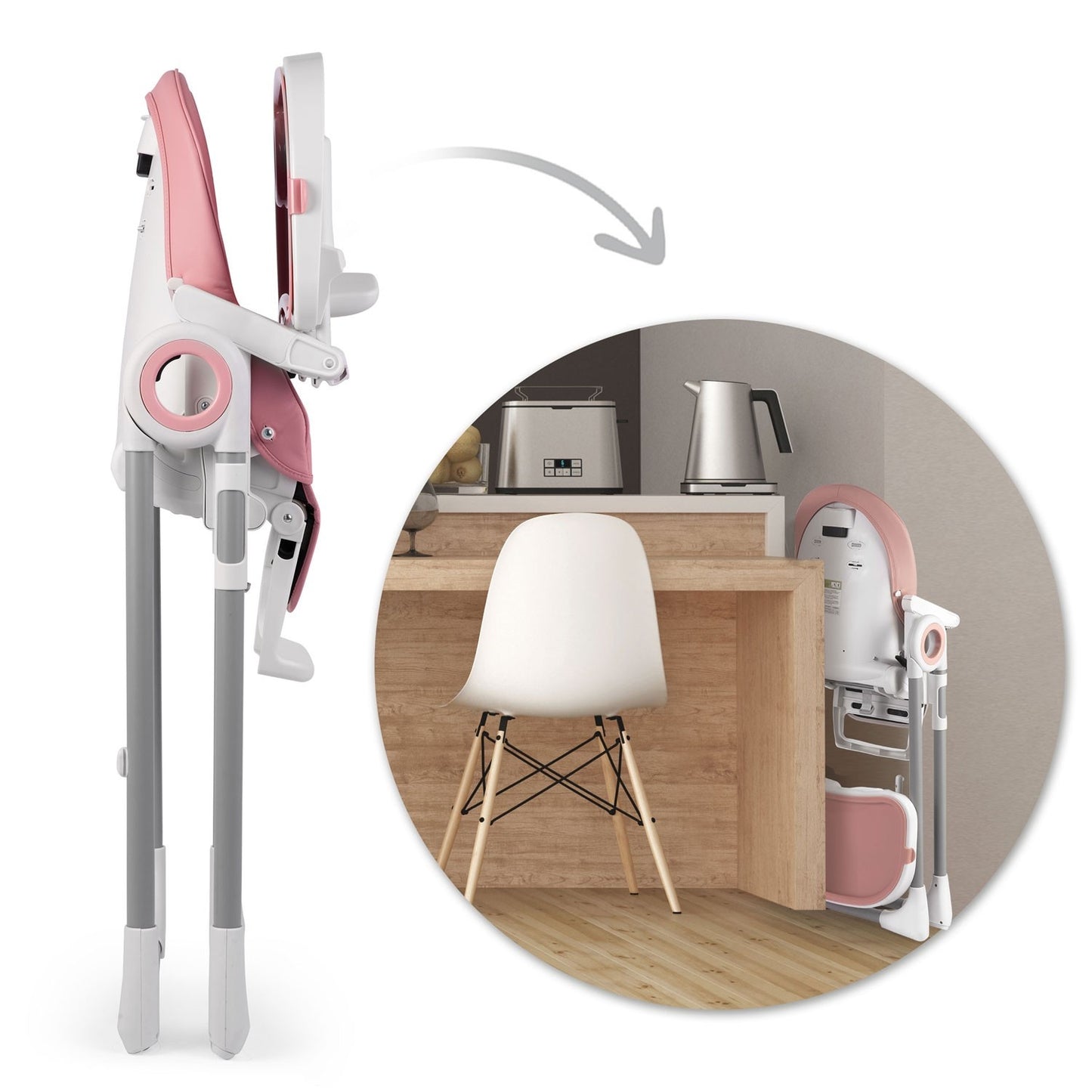 Children's dining chair with table Nukido Belo pink