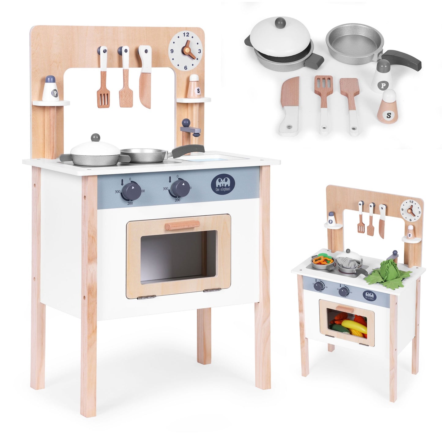 Children's kitchen with 8 accessories oven faucet sink ECOTOYS