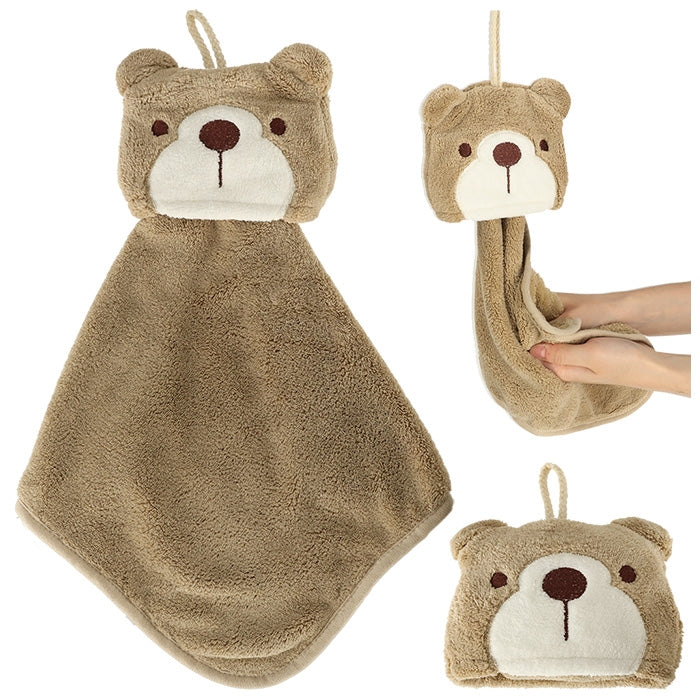Children's nursery hand towel 42x25cm brown teddy bear