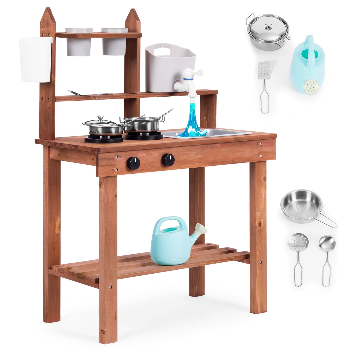 Children's outdoor mud kitchen made of fir wood ECOTOYS