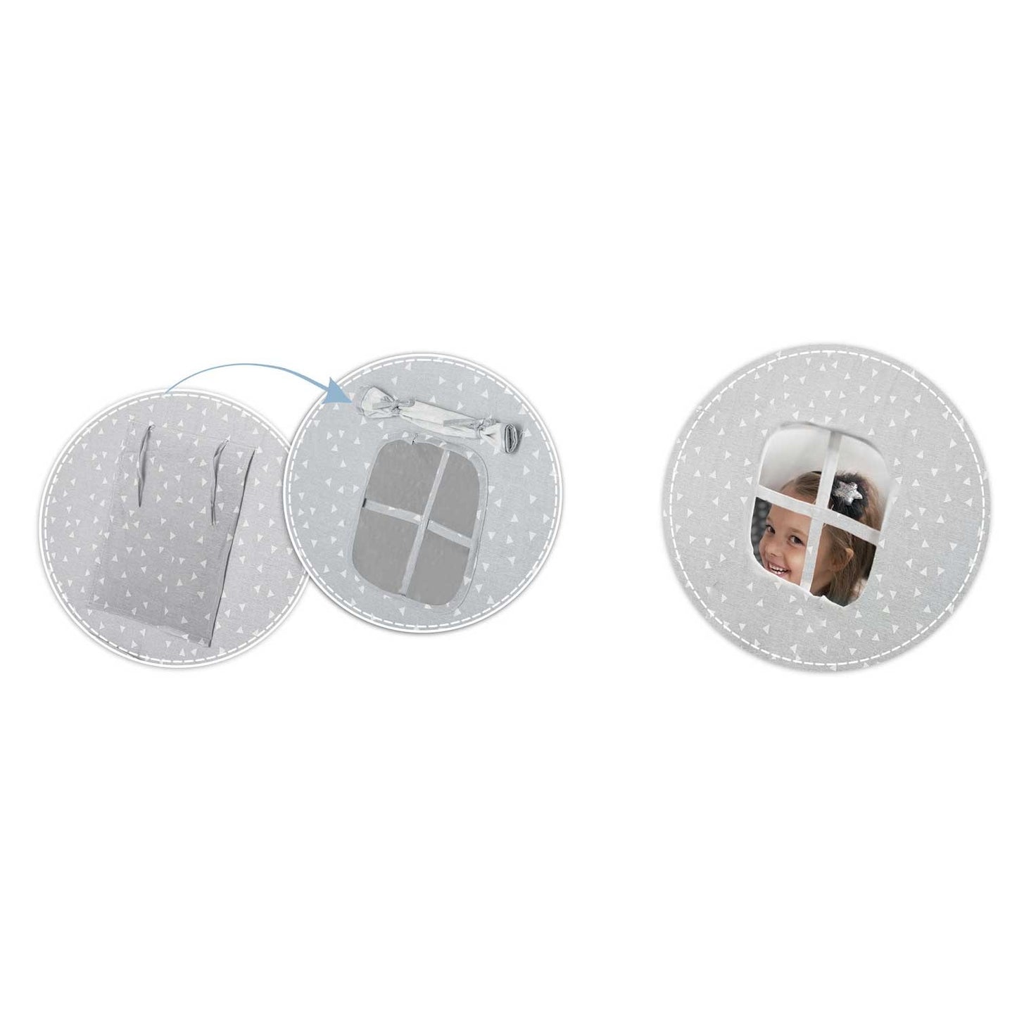 Children's play tent with lamp Nukido - gray