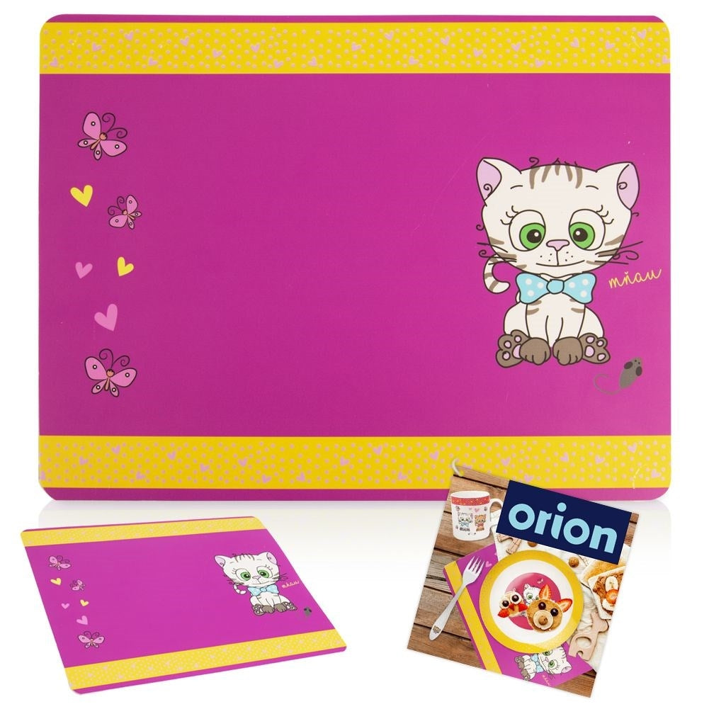 Children's table tablet: Cat motif for protection against dirt and damage