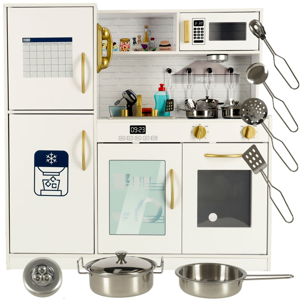 Children's wooden kitchen with fridge model 2