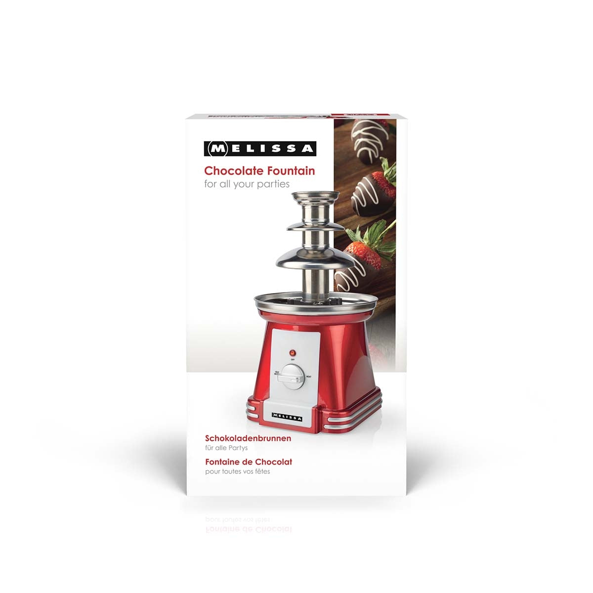 Chocolate Fountain, 3 Tiers, 32cm, 90W, Red/White
