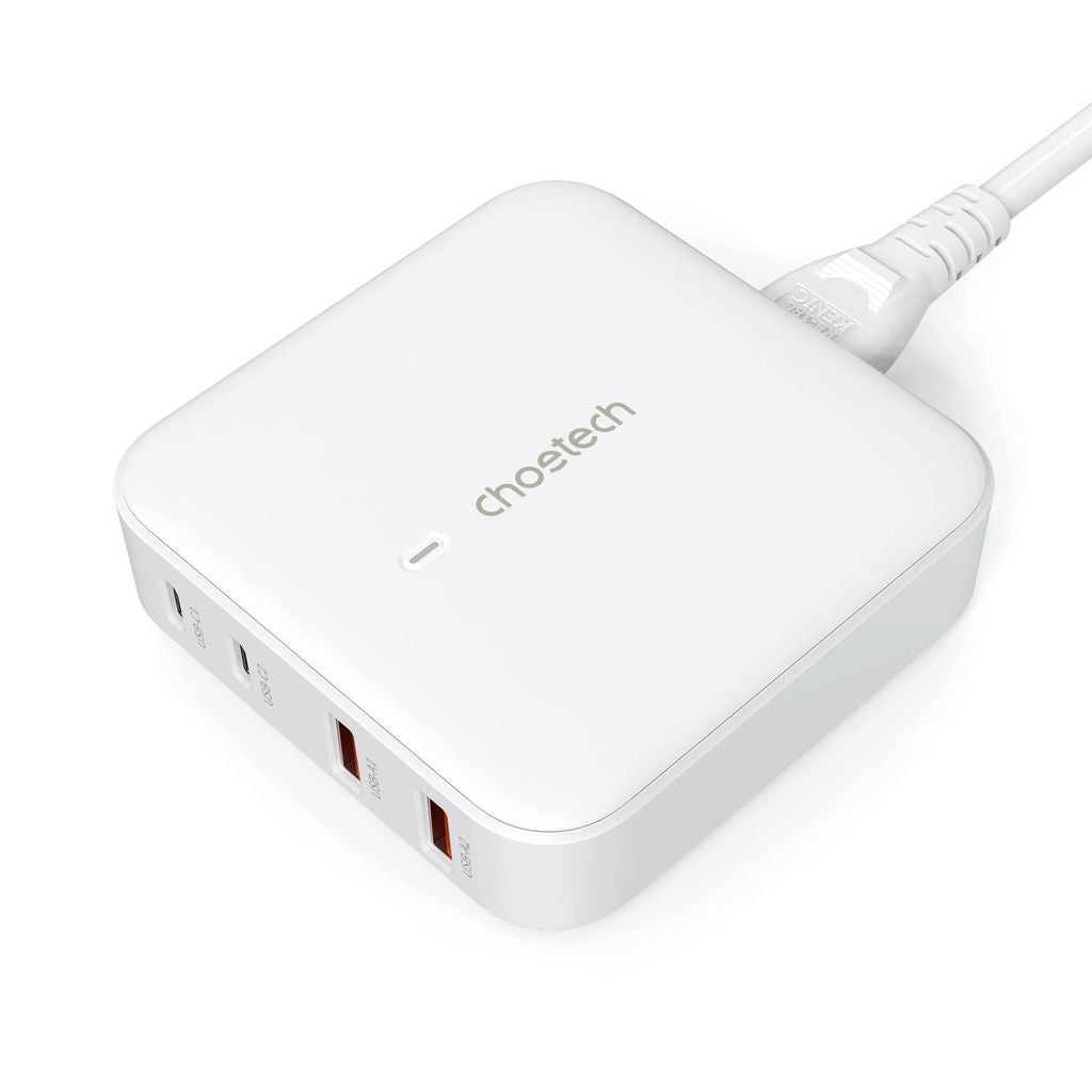 Choetech GaN fast charger 2x USB-A / 2x USB-C, 100W - White