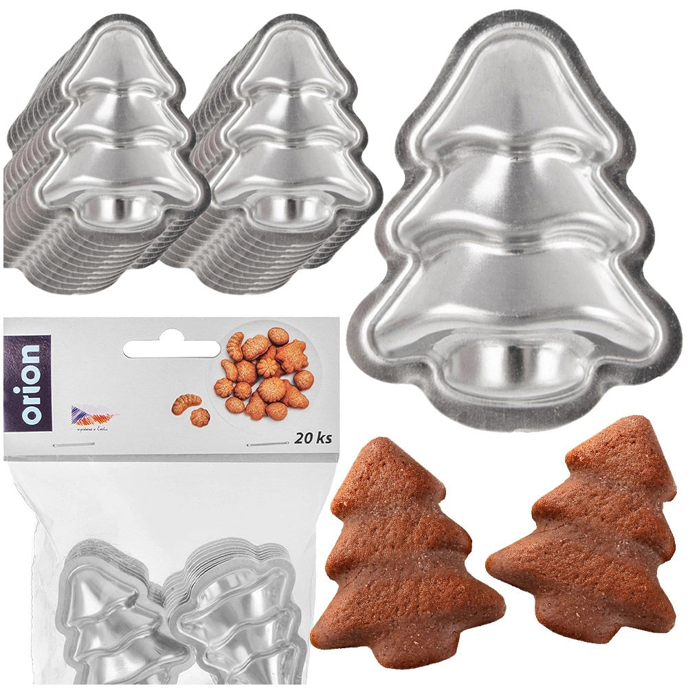 Christmas Tree Cookie Cutters, 20-Piece Set, Metal