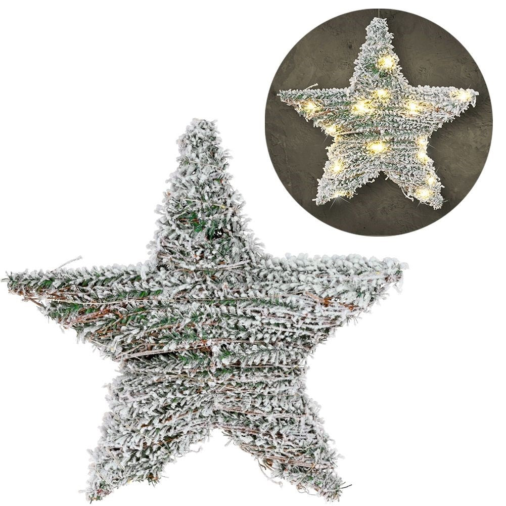 Christmas star with 30 LED lights and snow effect
