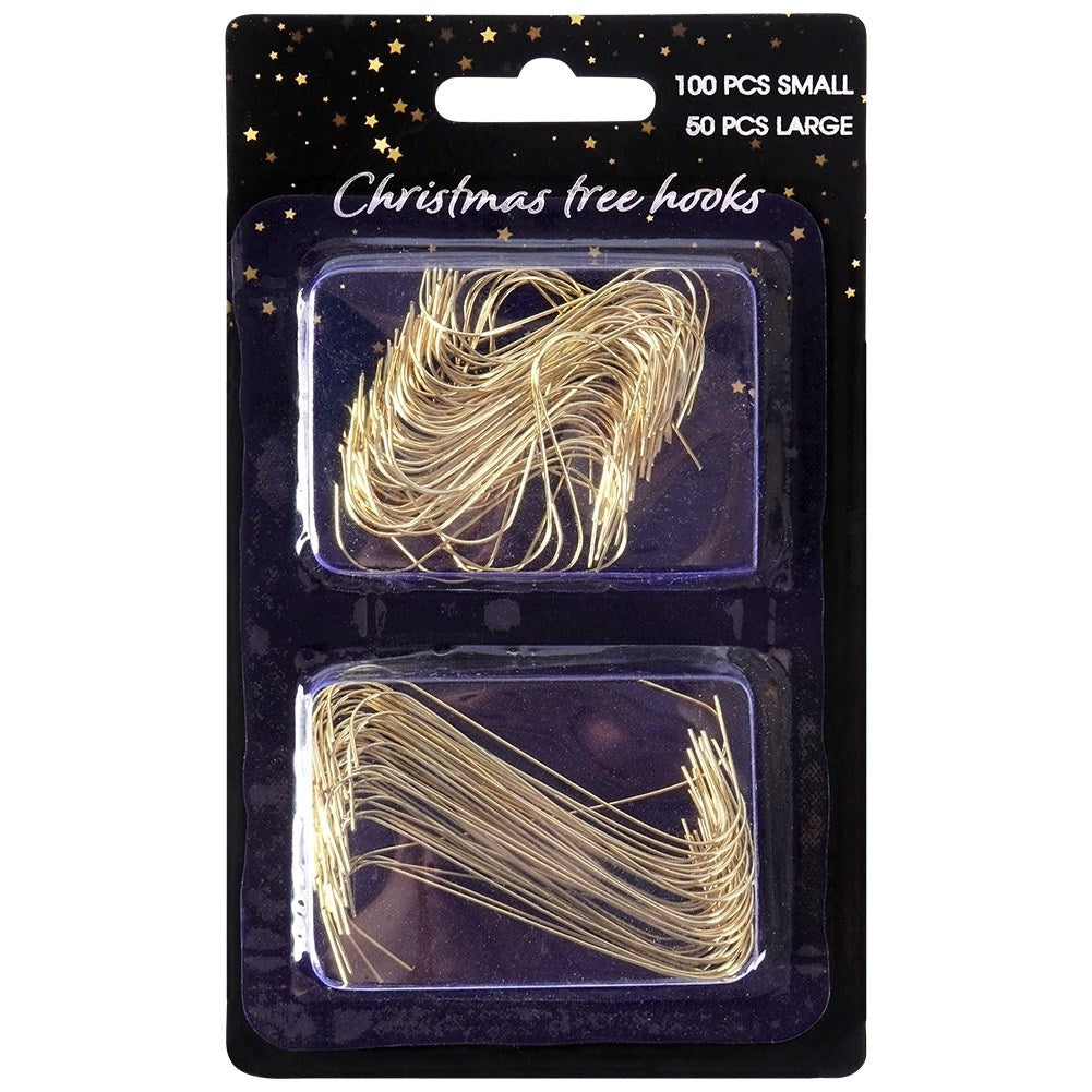 Christmas tree hooks 150-pack: Small & large for easy decoration