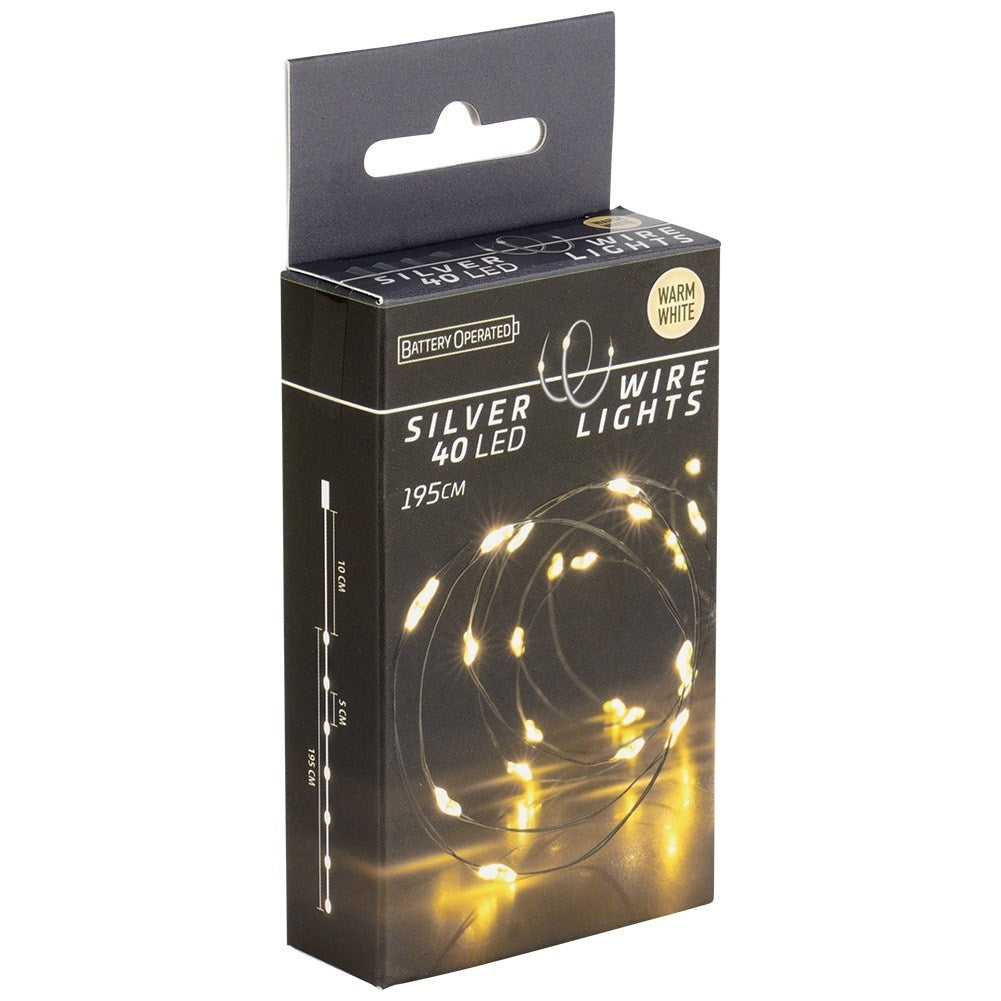 Christmas tree lights wire 40 LED, 195 cm