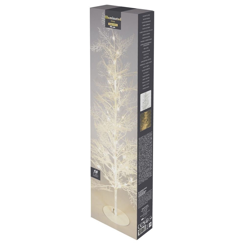 Christmas tree with 58 LED lights for indoor and outdoor use.