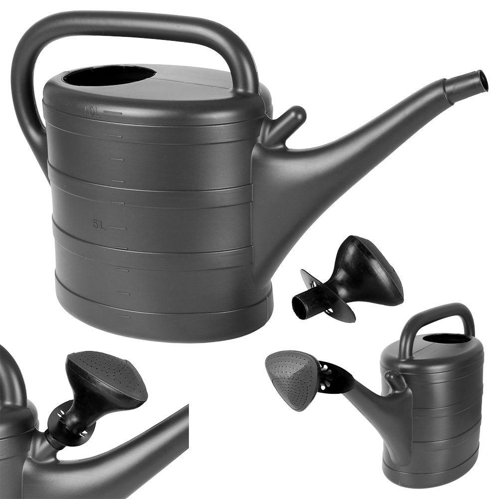 Classic 10L Water Jug in Anthracite with Strainer and Measurements