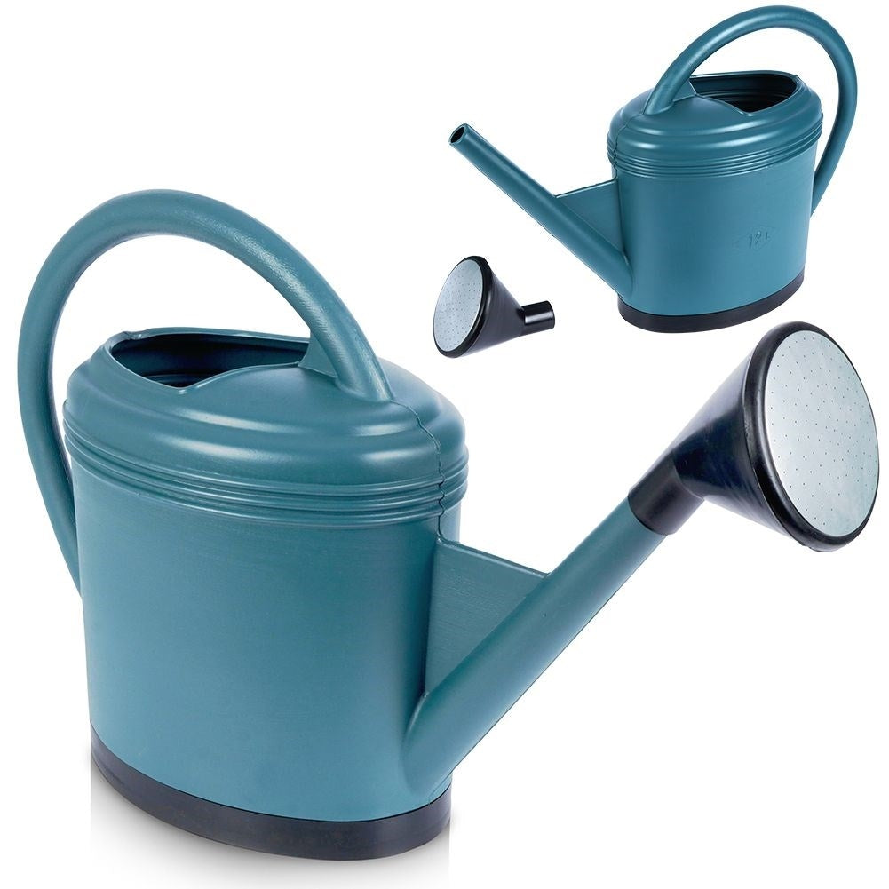 Classic dark green watering can 12L with strainer