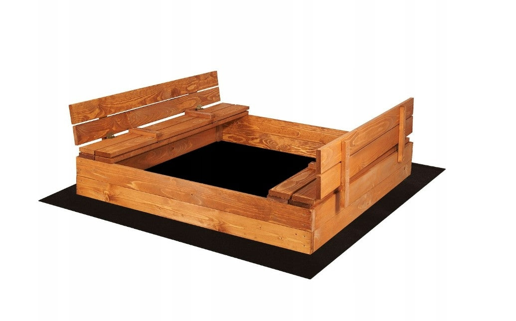 Closable impregnated wooden sandbox 120x120cm