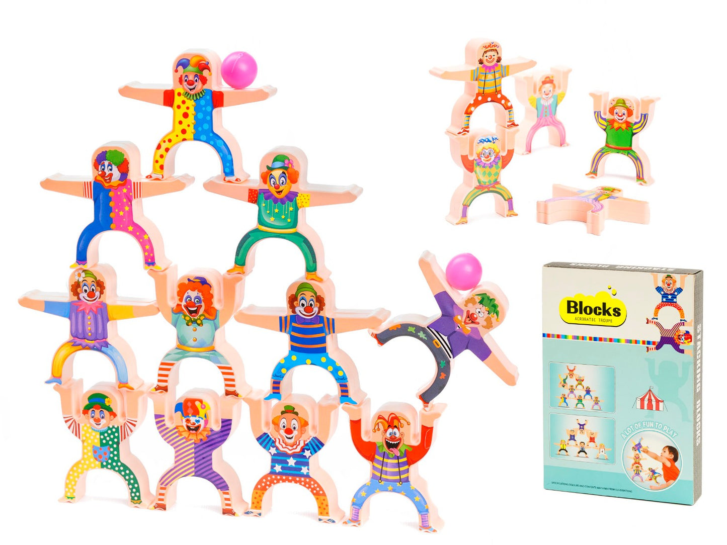 Clown clown balancing tower arcade game 18el.