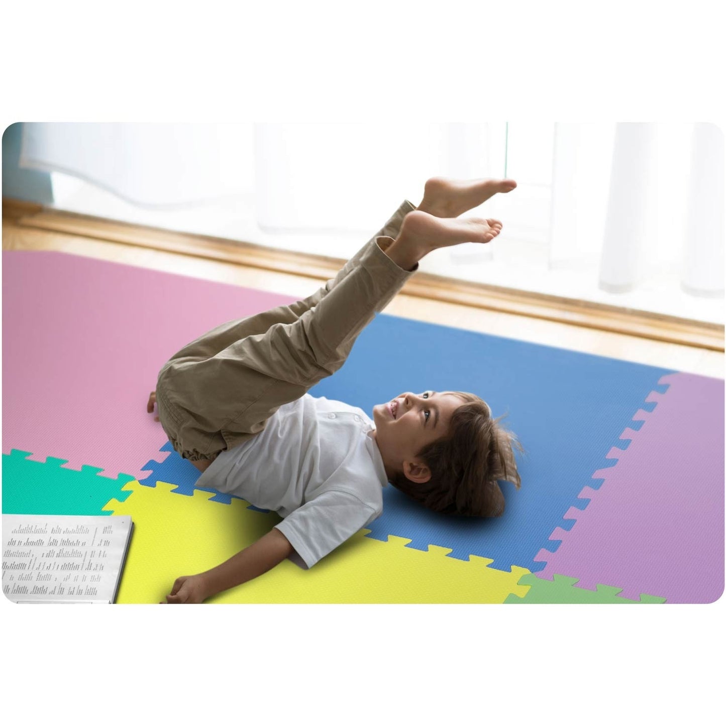 Colorful foam rubber puzzle mat 180x180 cm - Set of 9 pieces