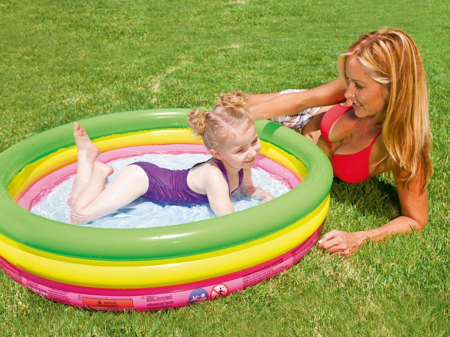 Colorful inflatable pool 102 x 25 cm Bestway 51104