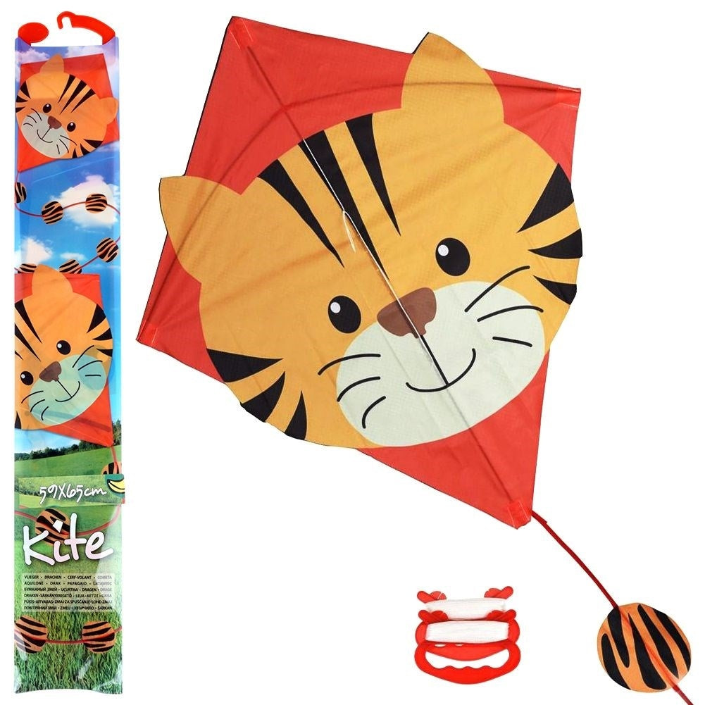 Colorful tiger kite with 30m line for fantastic entertainment