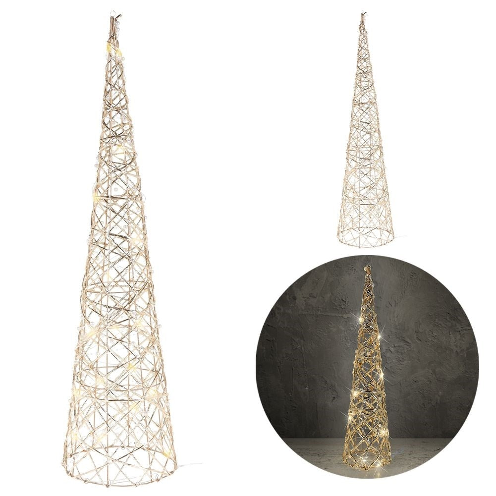 Cone-shaped Christmas tree with LED lights, 80 cm high