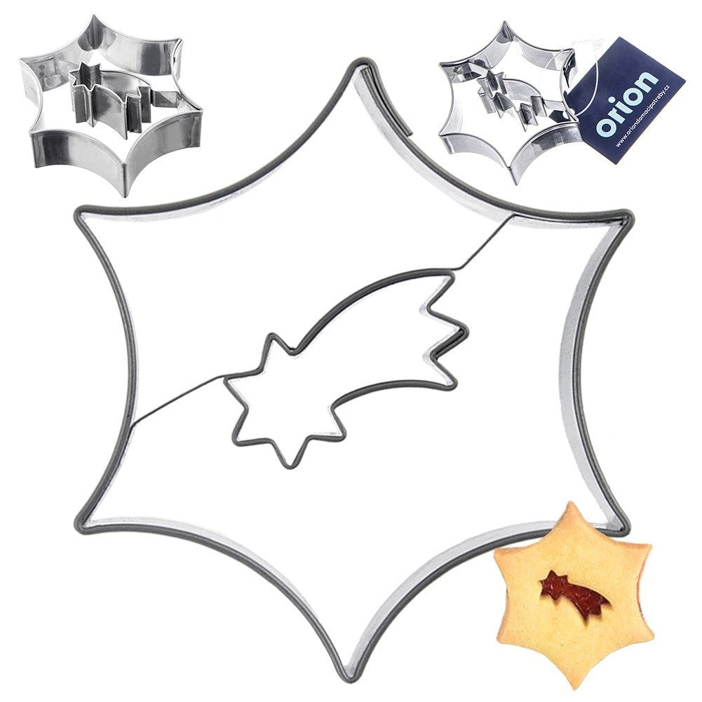 Cookie cutter steel star poinsettia 5.5 cm