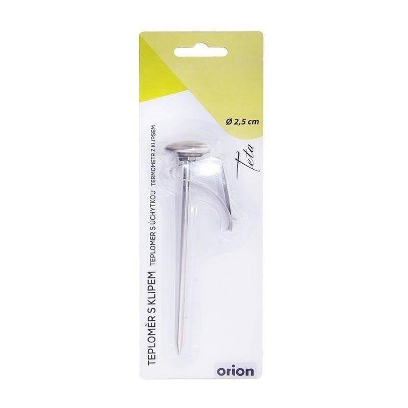 Cooking thermometer in stainless steel with clip