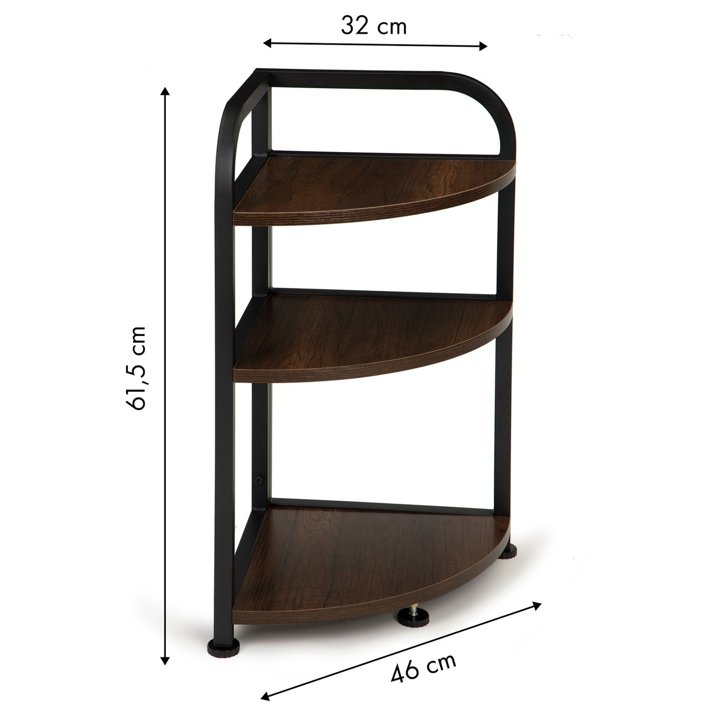 Corner shelf, LOFT wooden corner cabinet, 3 shelves, ModernHome