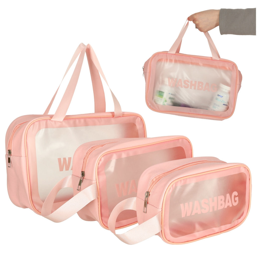 Cosmetic bag set pink