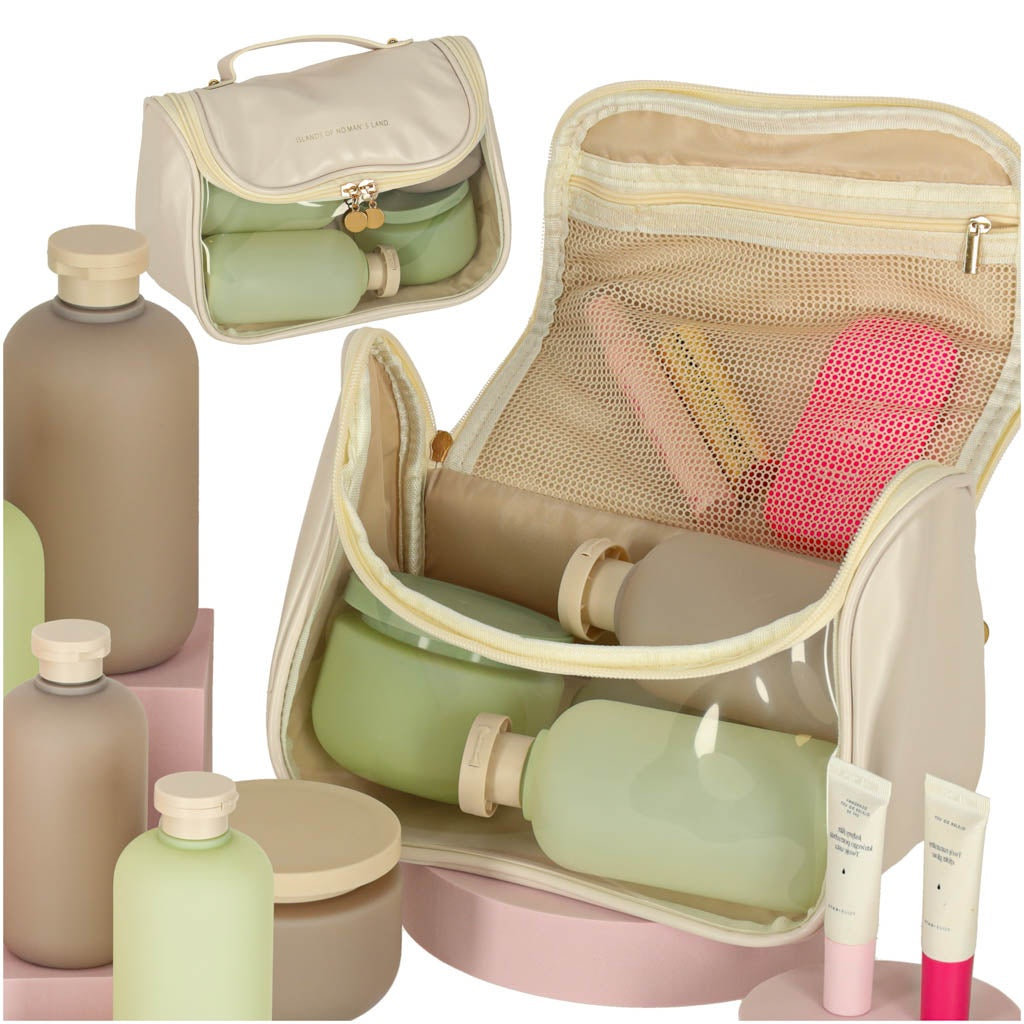 Cosmetic travel organizer trunk beige