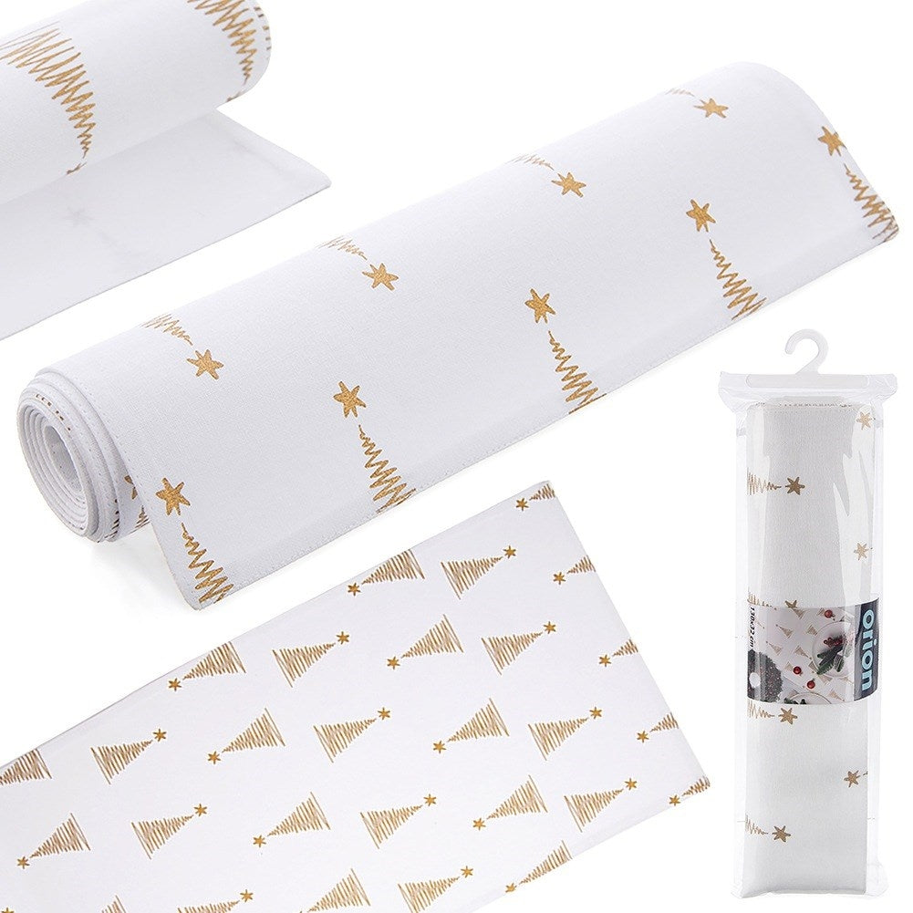 Cotton table runner CHRISTMAS TREE 130x32 cm