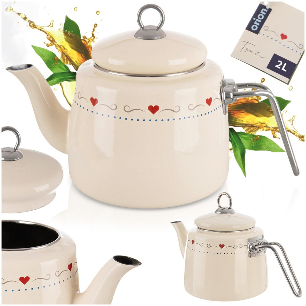 Cream enamel kettle TONCA 1.6 l