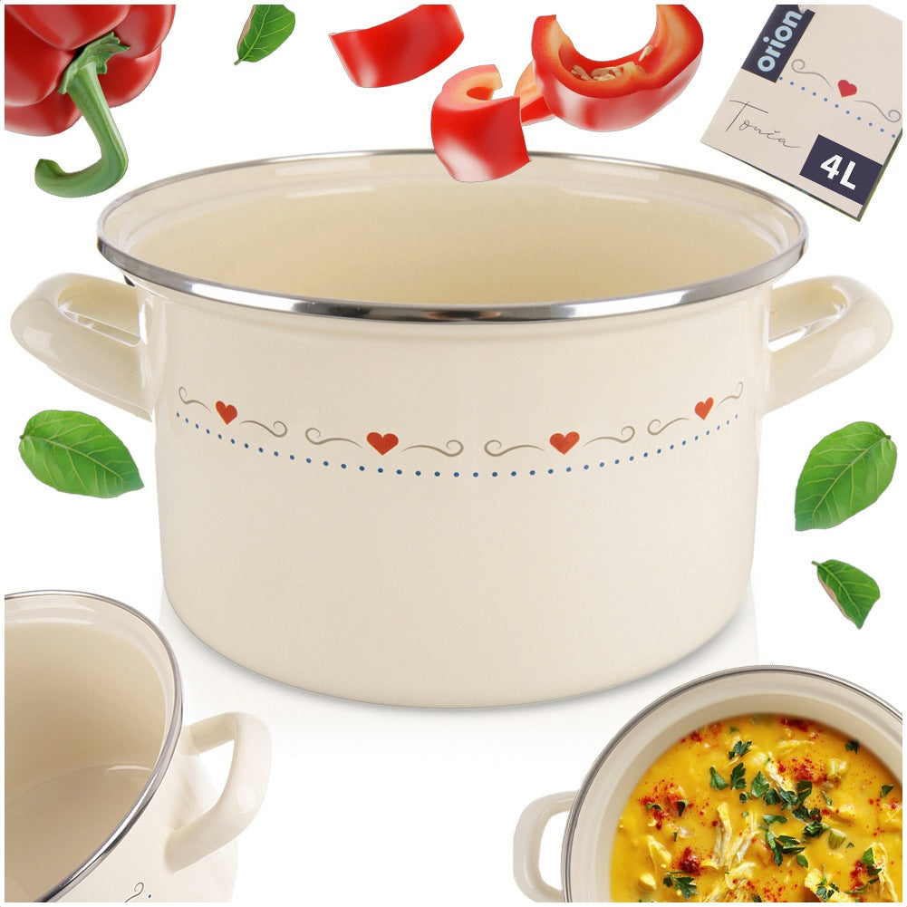 Cream enamel pot TONCA 22 cm, 4 l