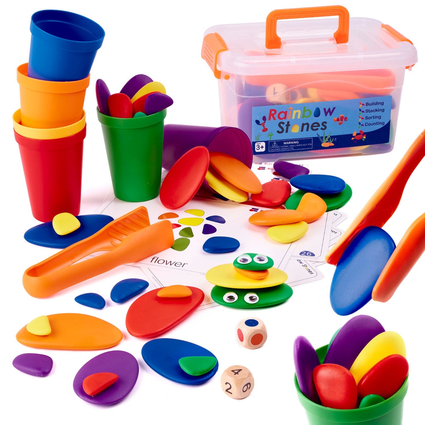 Creative pebbles colourful montessori puzzle