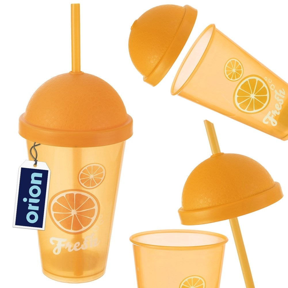 Cup with lid and straw for cocktails and iced tea