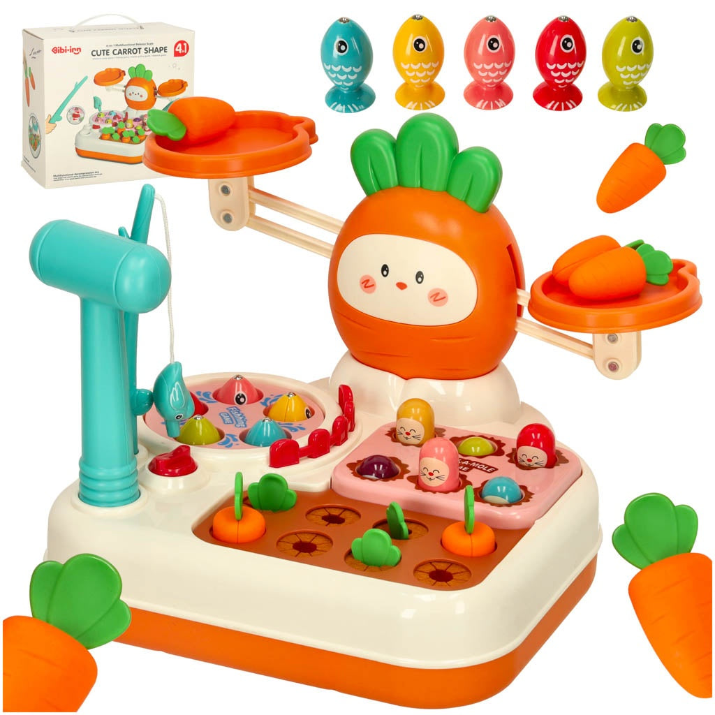 Cute carrots interactive toy pounder fishing collecting carrots 4in1