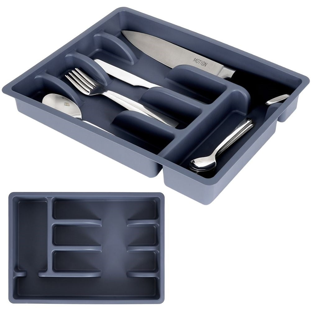 Cutlery insert with 5 compartments in elegant graphite color