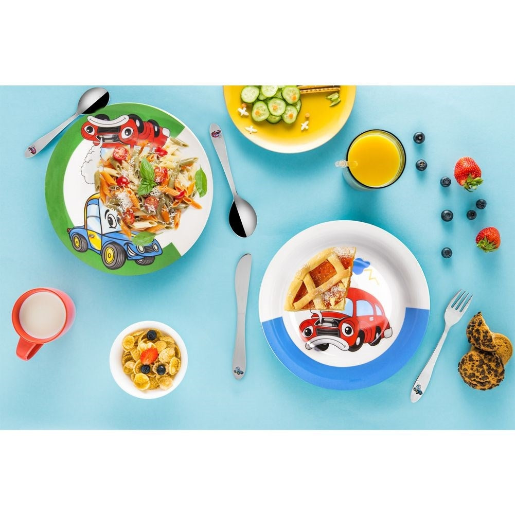 Cutlery set for children - Three-piece with car motif