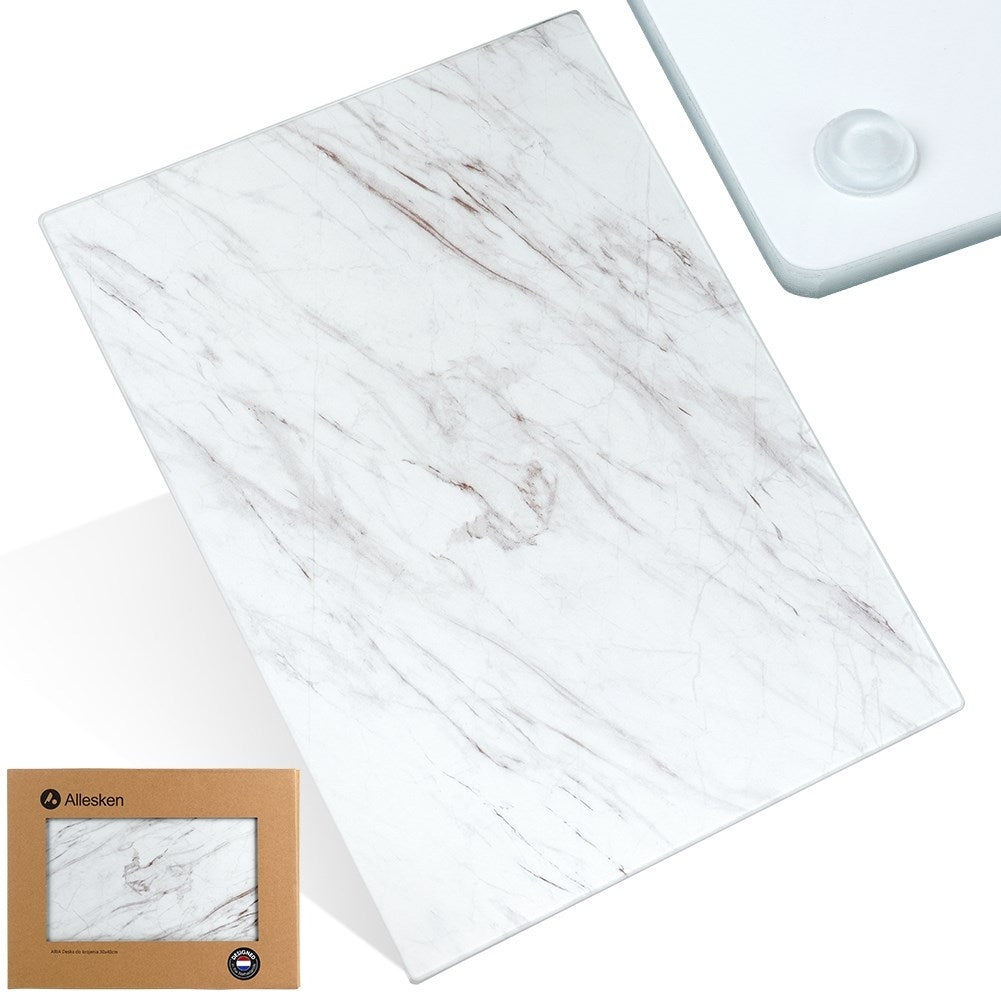 Cutting board in tempered glass with non-slip feet
