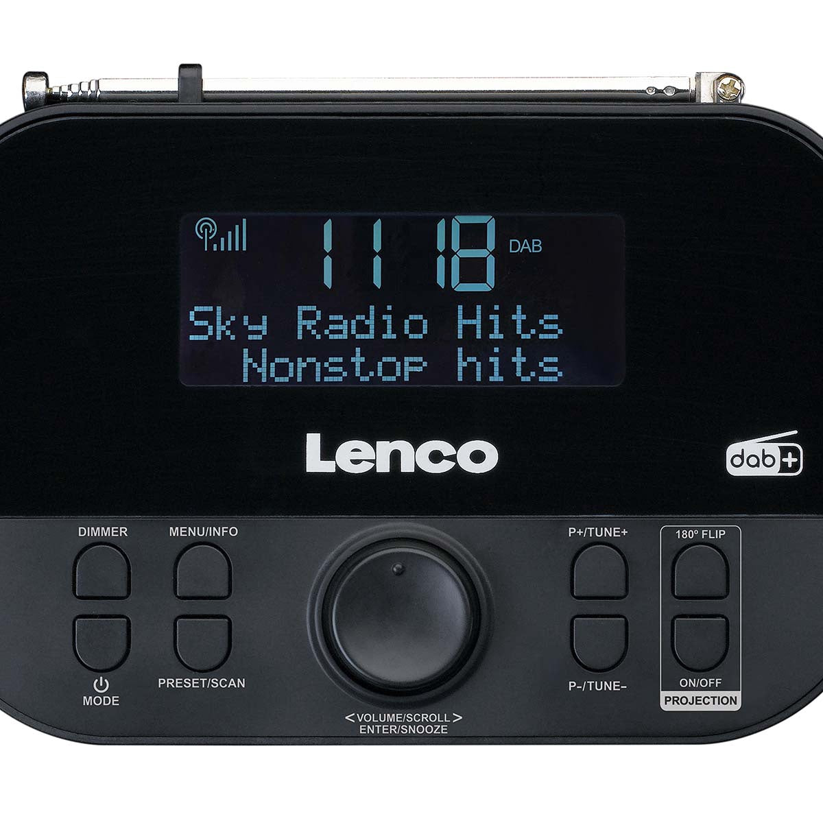 DAB+/FM Clock Radio with Time Projection & Dual Alarm