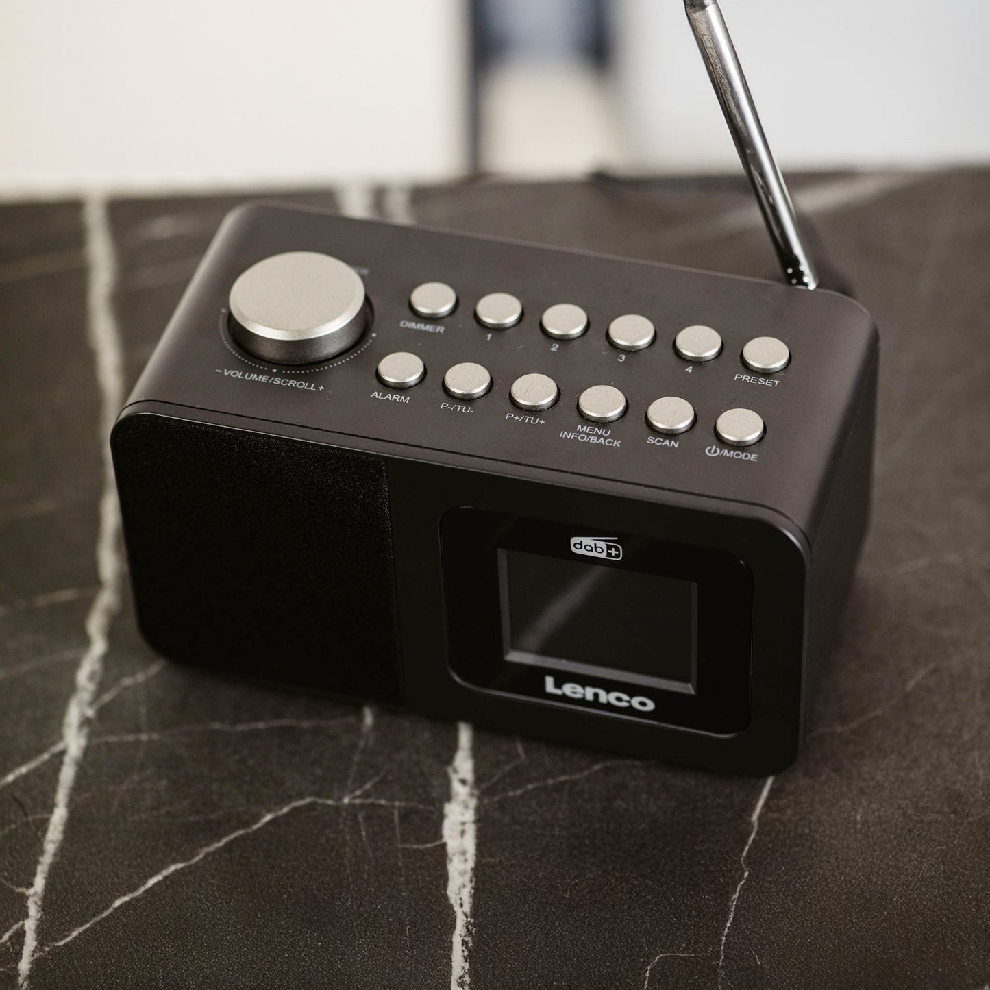 DAB+/FM Radio alarm clock with colour display, sleep timer, and dual alarm function Black