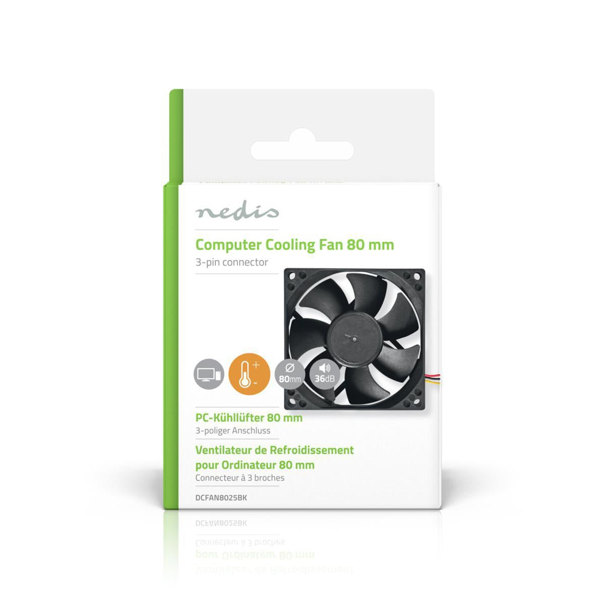 DC fan | DC | Fan Size: 80mm | 3-Pin | 35.6 dBA | Black