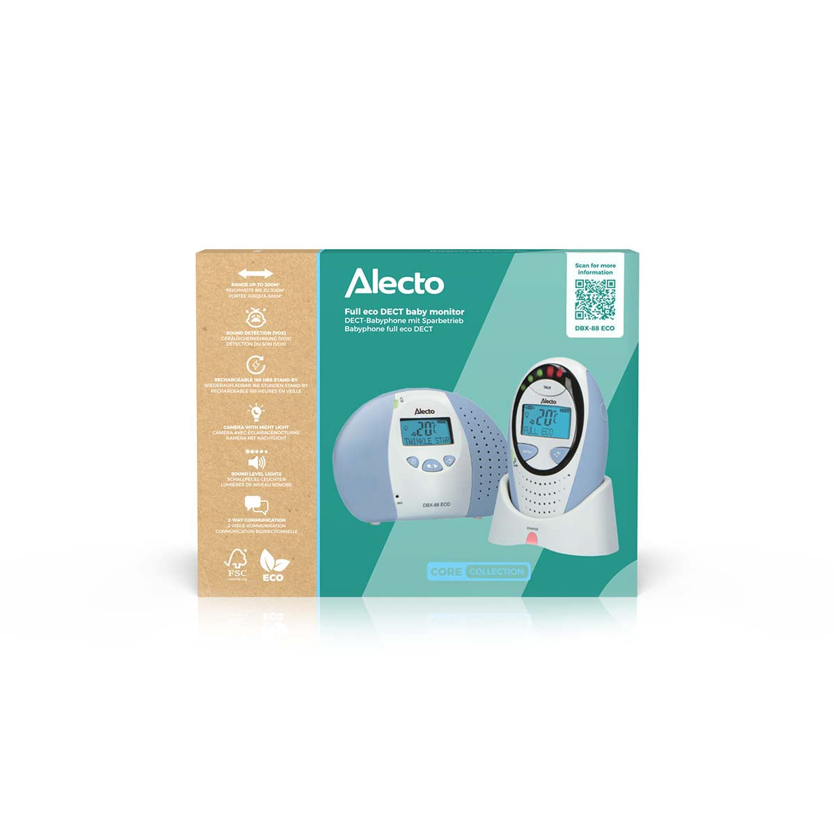 DECT Baby Monitor with Display, Eco Mode, Night Light