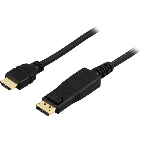 DELTACO DisplayPort HDMI audio 19-pin ha 3m black