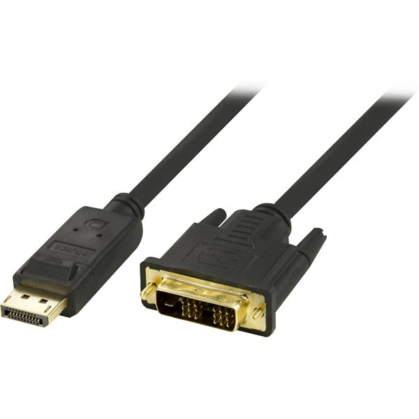 DELTACO DisplayPort to DVI-D Single Link monitor cable, 20-pin ha - 18+1-pin ha