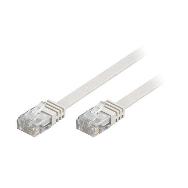 DELTACO Flat 7m, Network cable, white